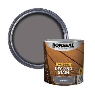 Ronseal Quick Drying Decking Stain 2.5 Litres - Rocky Grey - Ronseal