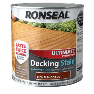 Ronseal Ultimate Protection Decking Stain 2.5 Litres - Rich Mahogany - Ronseal