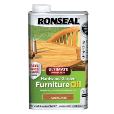 Ronseal Ultimate Protection Hardwood Garden Furniture Oil 1 Litre - Natural Teak - Ronseal
