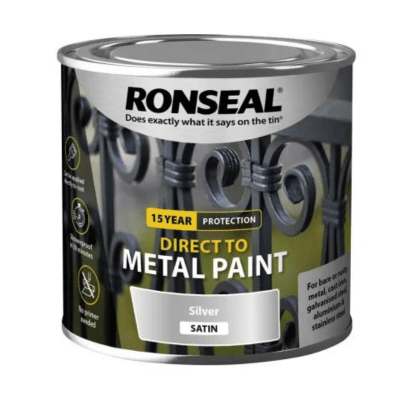 Ronseal Direct to Metal Paint 250ml - Silver Satin - Ronseal
