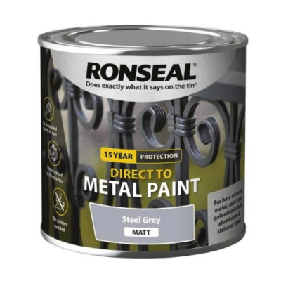 Ronseal Direct to Metal Paint 250ml - Steel Grey Matt - Ronseal