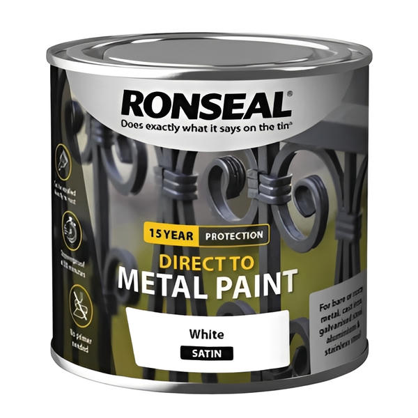 Ronseal Direct to Metal Paint 2.5 Litres - White Satin - Ronseal
