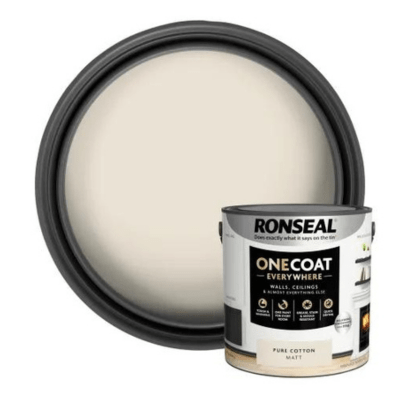 Ronseal One Coat Everywhere Interior Paint 2.5 Litres - Pure Cotton - Ronseal