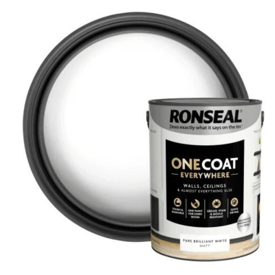 Ronseal One Coat Everywhere Interior Paint 5 Litres - Pure Brilliant White - Ronseal