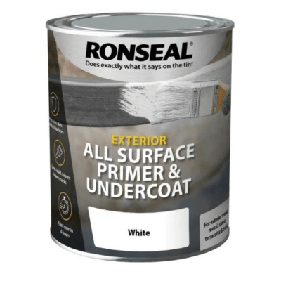 Ronseal All Surface Primer and Undercoat Exterior White - 750ml - Ronseal