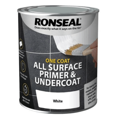 Ronseal One Coat All Surface Primer and Undercoat Interior White - 750ml - Ronseal