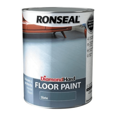 Ronseal Diamond Hard Floor Paint Satin Slate - 5 Litre - Ronseal