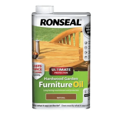 Ronseal Ultimate Protection Hardwood Garden Furniture Oil - Natural Clear - 500ml - Ronseal