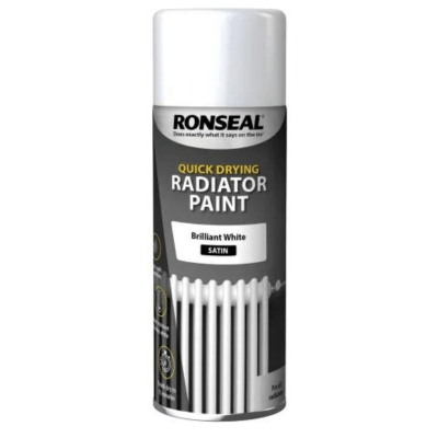 Ronseal One Coat Radiator Spray Paint Satin White - 400ml - Ronseal