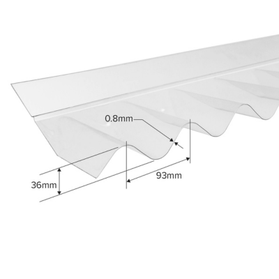 Corrugated PVC Wall Flashing 950mm x 150mm x 0.8mm - B4L Roofing