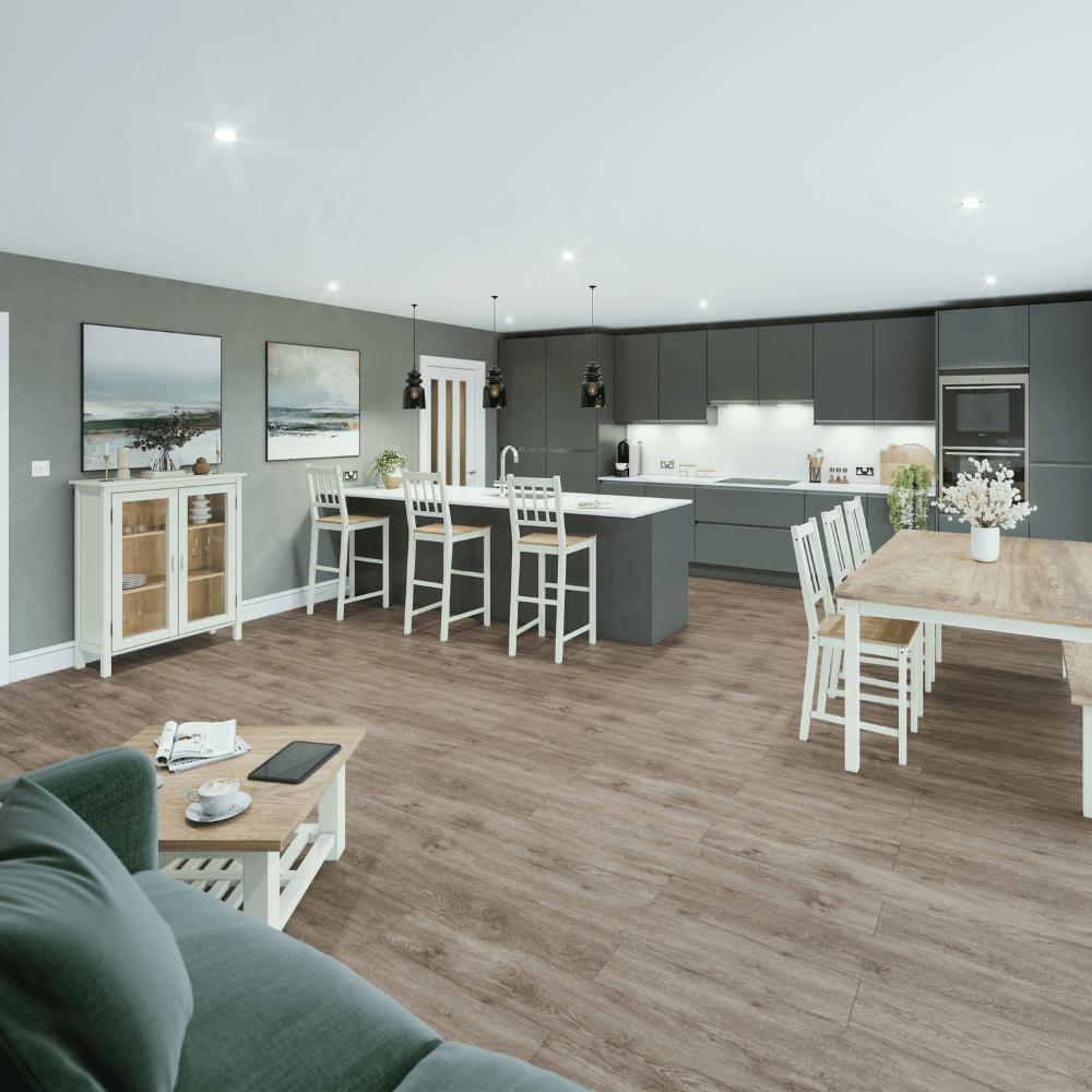 SPC Easy Click Flooring with Built-in Underlay - Brushed Oak (Pack of 10) - Radmat