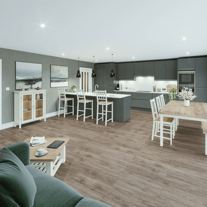 SPC Easy Click Flooring with Built-in Underlay - Brushed Oak (Pack of 10) - Radmat