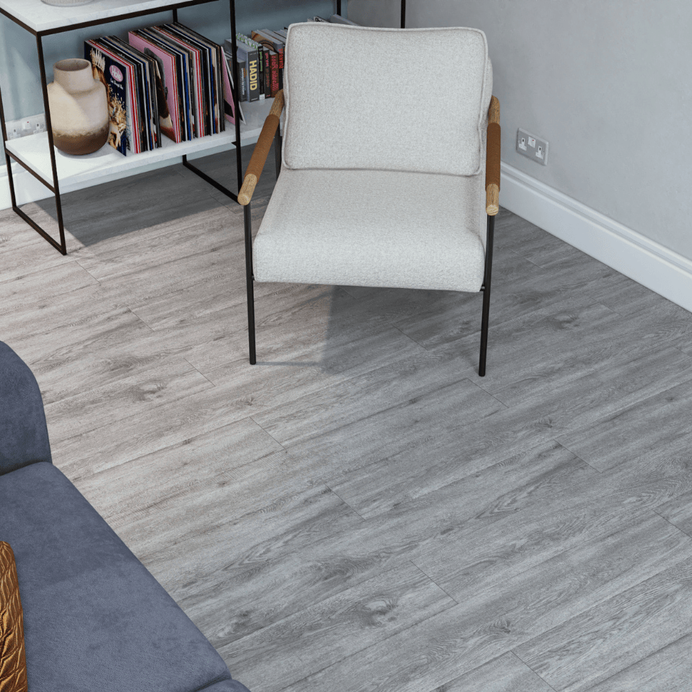 SPC Easy Click Flooring with Built-in Underlay - Frosted Grey (Pack of 10) - Radmat