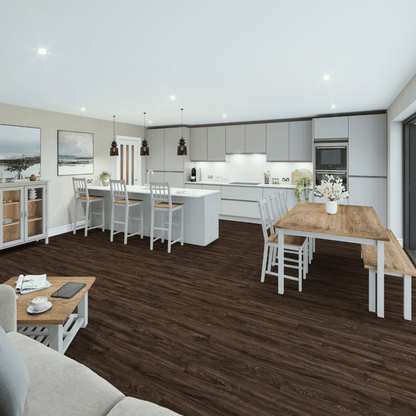 SPC Easy Click Flooring with Built-in Underlay - Dark Oak (Pack of 10) - Radmat