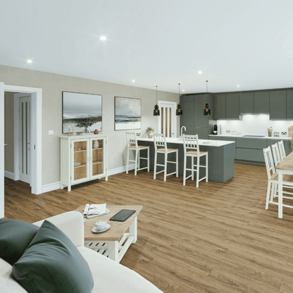 SPC Easy Click Flooring with Built-in Underlay - Amber Oak (Pack of 10) - Radmat