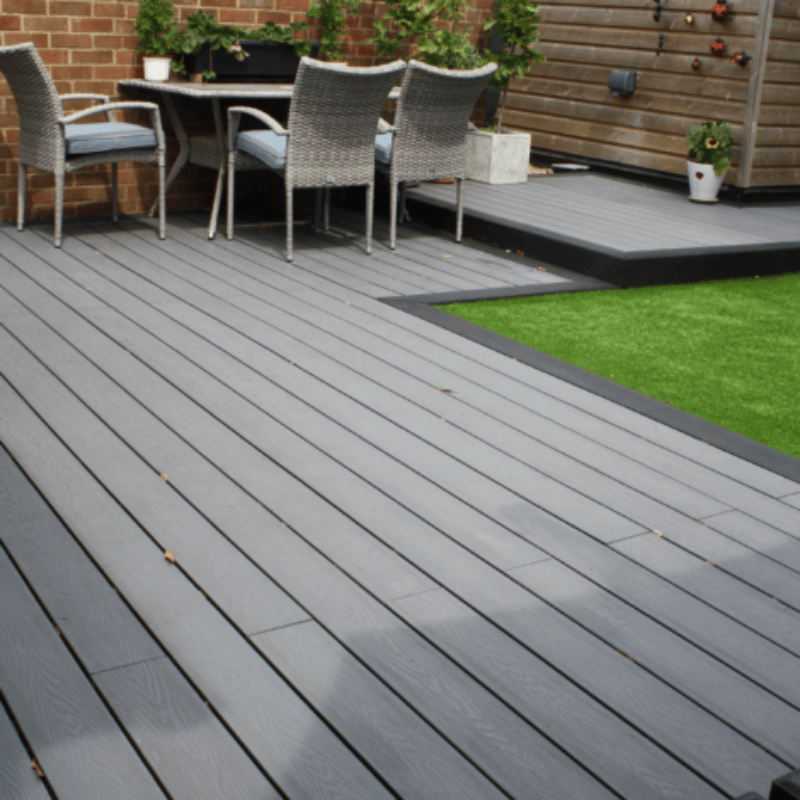 Piranha Hunter Decking Board 136mm x 25mm x 3.6m - Mid Grey - Piranha Decking