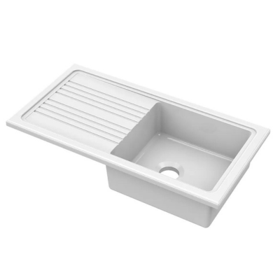 White Ceramic Kitchen Sink 1 Bowl - Reginox
