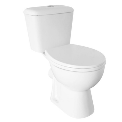 Monty Close Coupled Toilet Pan, Cistern and Soft Close Seat - Aqua