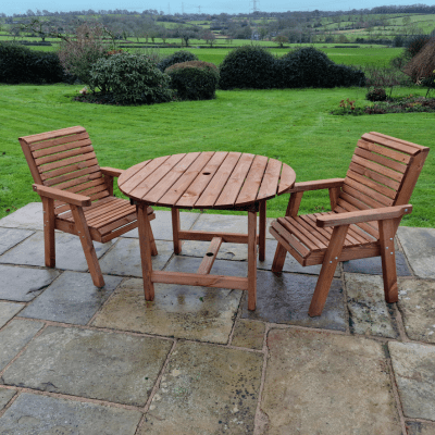 Churnet Valley 2 Seat Round Table Set 2 Chairs - Churnet Valley