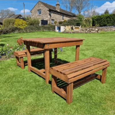 Churnet Valley Contemporary Table and Bench Set - Sits 4 - Churnet Valley