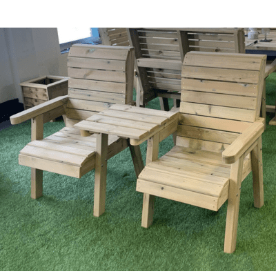 Churnet Valley Clover Love Seats with Straight Tray - Churnet Valley