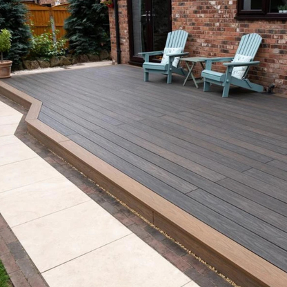Piranha TerraFuzion Premium Reversible Decking Board 140mm x 23mm x 3.6m - Mocha/Espresso