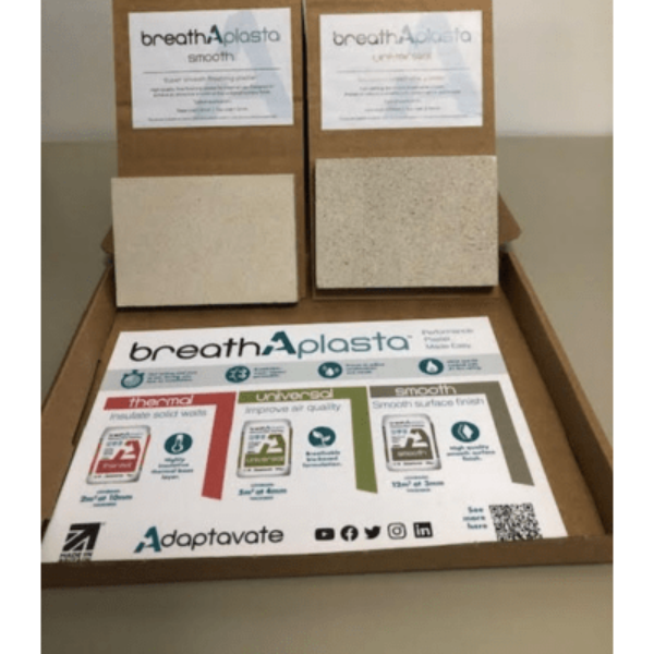 Breathaplasta Smooth Finishing Plaster Sample Box - Adaptavate Plaster