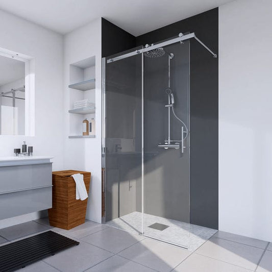 Urban Walk-in Chrome Sliding Shower Door - 1200 x 2000mm - Aquaglass Bathrooms