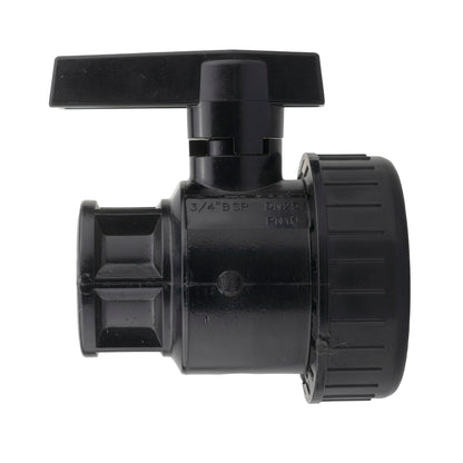 ¾” BSP Water Butt Fitting with Full Flow PP Valve and 25mm MDPE Fitting