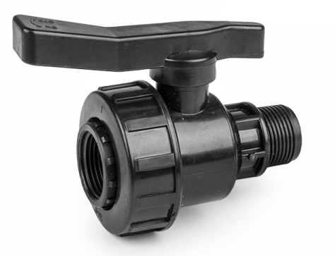 Full Flow Single Union Ball Valve PP 1.25" BSPF-M - Best4Trade-Retail Tech Hose & Fittings