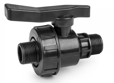 Full Flow Single Union Ball Valve PP 3/4"BSPM - Best4Trade-Retail Tech Hose & Fittings