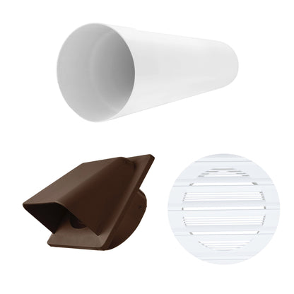 Through Wall Ventilation Kit Round Bella Vent with Brown External Vent - Best4Trade-Retail OTHER