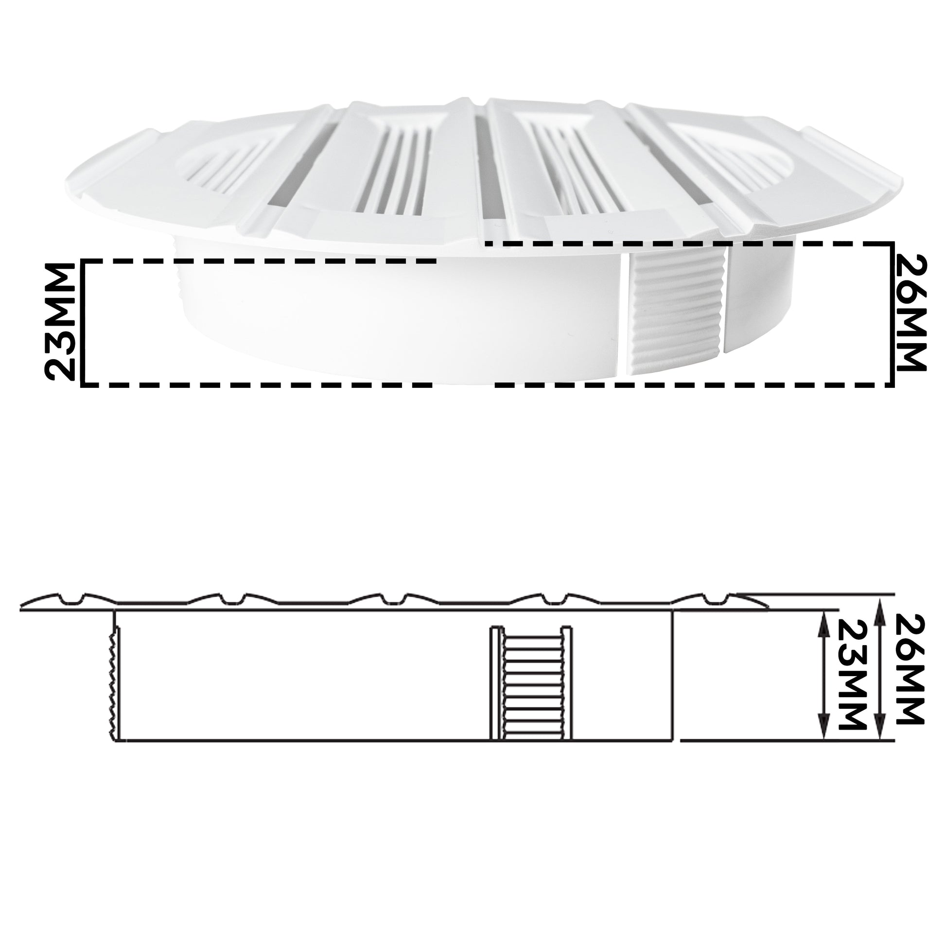 Louvre Vent Round Bella 100mm White - Best4Trade-Retail