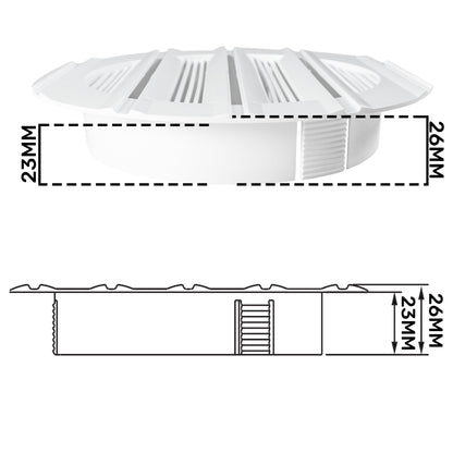 Louvre Vent Round Bella 100mm White - Best4Trade-Retail