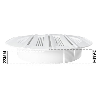 Louvre Vent Round Bella 100mm White - Best4Trade-Retail