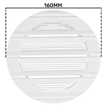 Louvre Vent Round Bella 125mm White - Best4Trade-Retail