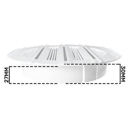Louvre Vent Round Bella 125mm White - Best4Trade-Retail