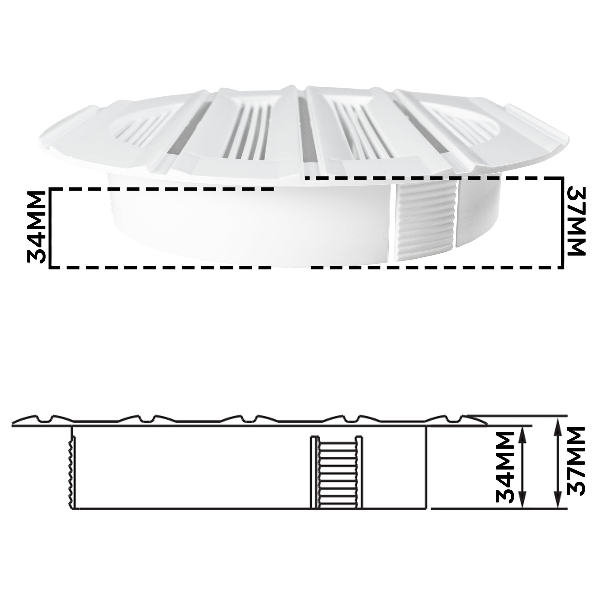 Louvre Vent Round Bella 150mm White - Best4Trade-Retail