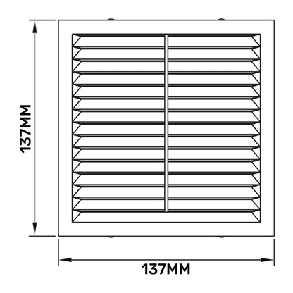 Louvre Vent  D/140W 140mm X 140mm with Fly Screen - Best4Trade-Retail