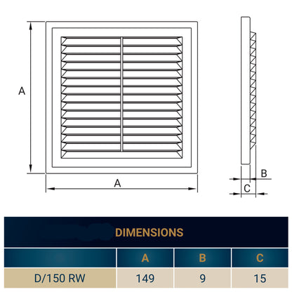 Louvre Vent D/150RW Classic 150mm - Best4Trade-Retail