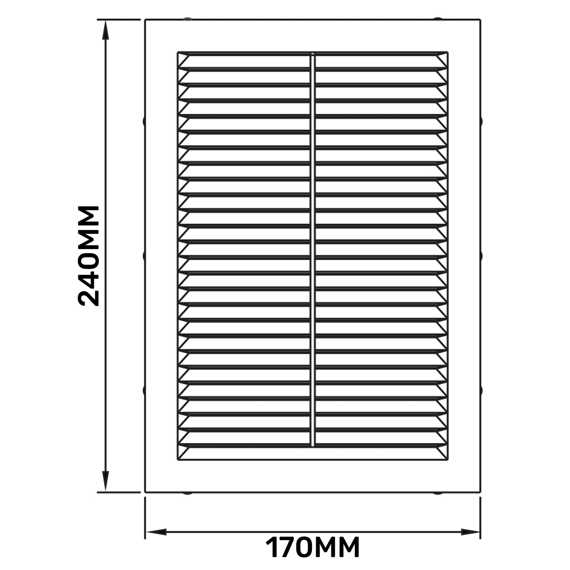 Louvre Vent  D/170x240W 240mm X 170mm with Fly Screen - Best4Trade-Retail