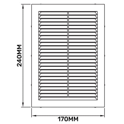 Louvre Vent  D/170x240W 240mm X 170mm with Fly Screen - Best4Trade-Retail