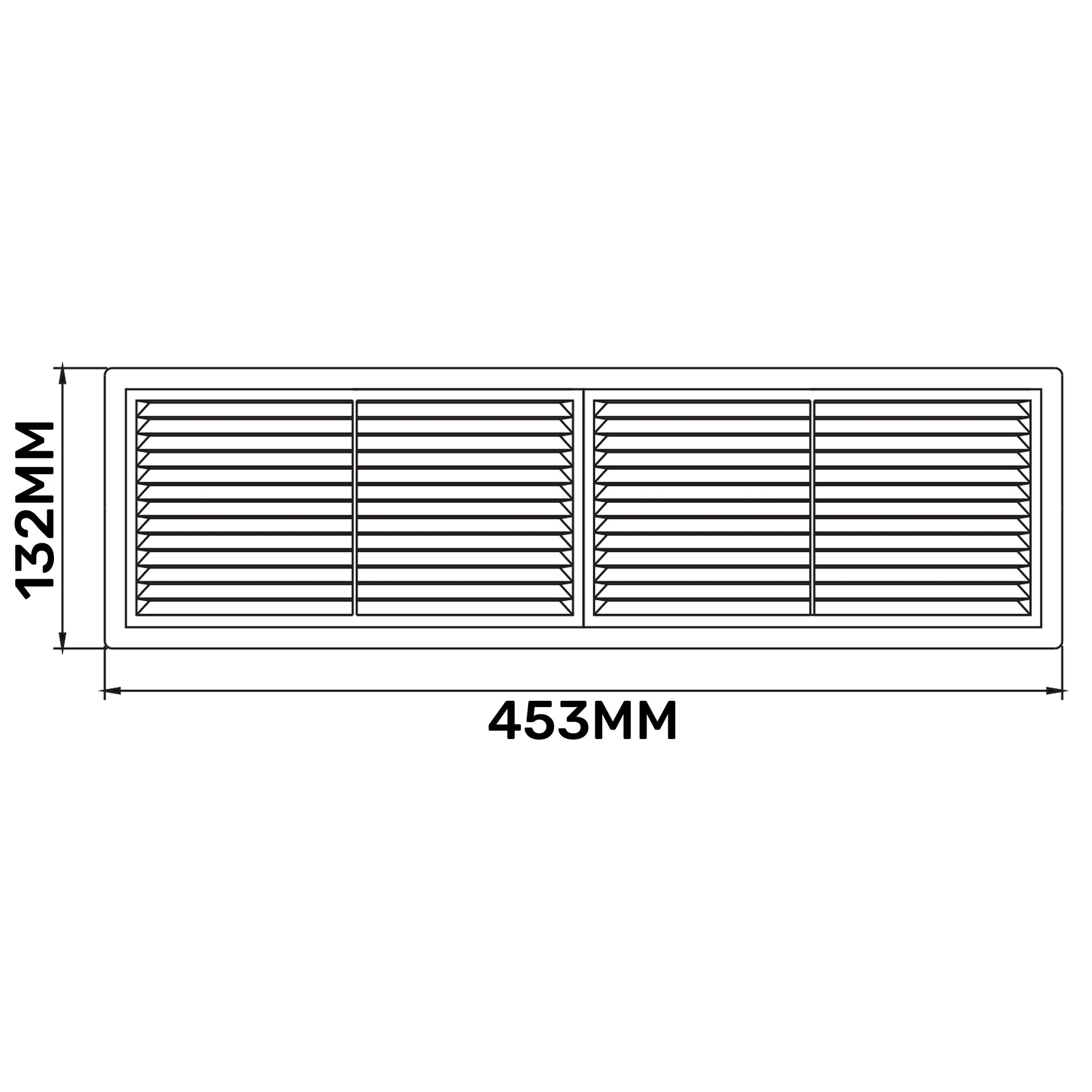 Louvre Vent D/430X110RW Classic 430mm X 110mm with Fly Screen - Best4Trade-Retail