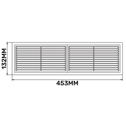 Louvre Vent D/430X110RW Classic 430mm X 110mm with Fly Screen - Best4Trade-Retail