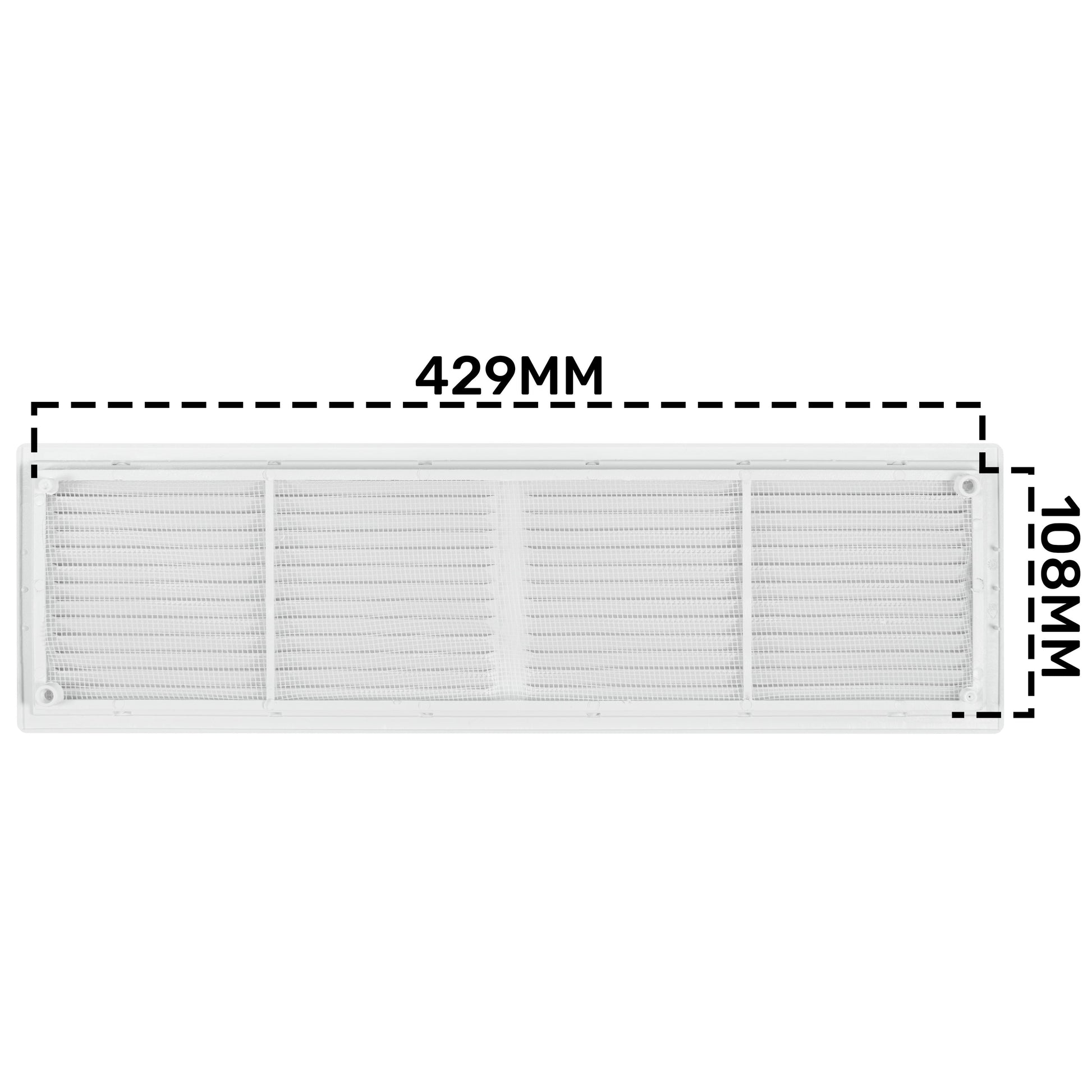 Louvre Vent D/430X110RW Classic 430mm X 110mm with Fly Screen - Best4Trade-Retail