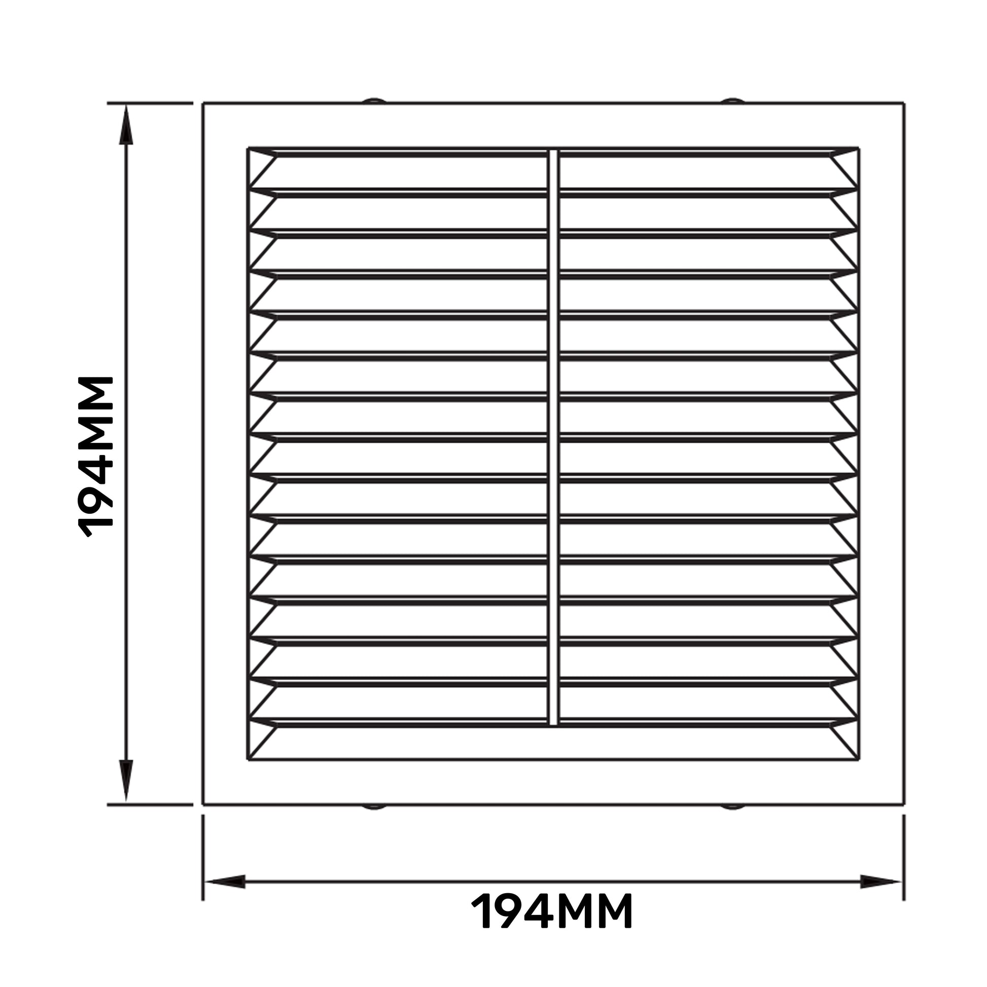 Louvre Vent  D/195W 195mm X 195mm with Fly Screen - Best4Trade-Retail