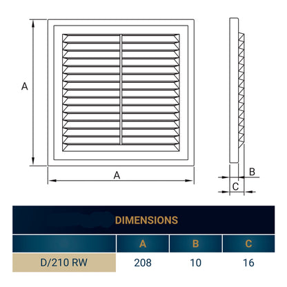 Louvre Vent D/210RW Classic 210mm - Best4Trade-Retail