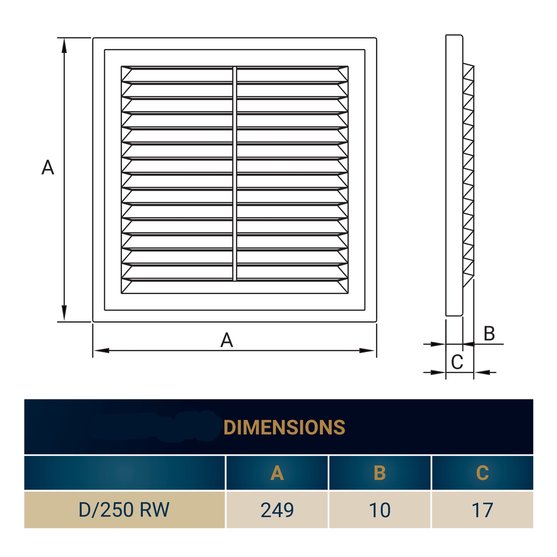 Louvre Vent D/250RW Classic 250mm - Best4Trade-Retail