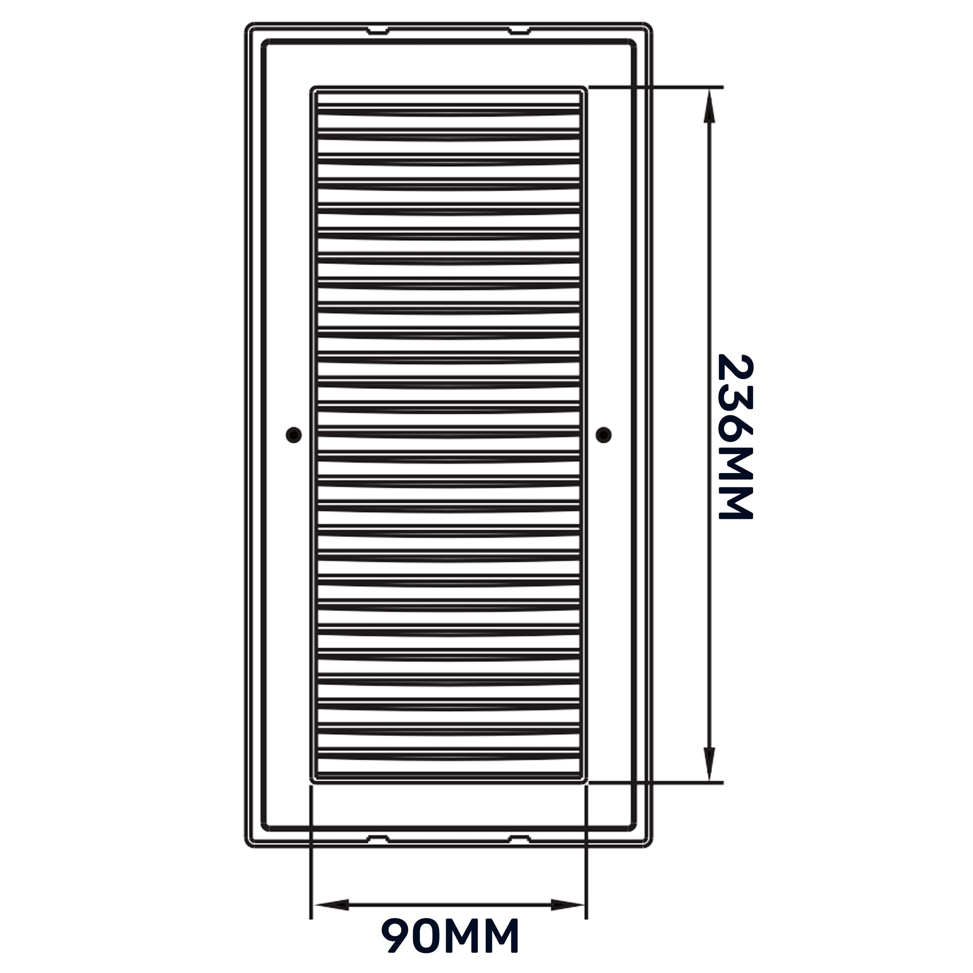 Louvre Vent White DL/90X240RW LUX With Fly Mesh - Best4Trade-Retail