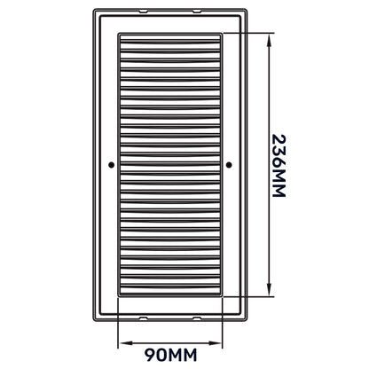 Louvre Vent White DL/90X240RW LUX With Fly Mesh - Best4Trade-Retail